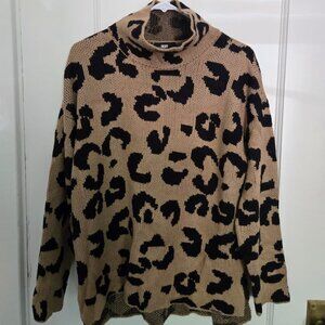 Cheetah Print Sweater – Brown & Black, Cozy and Stylish